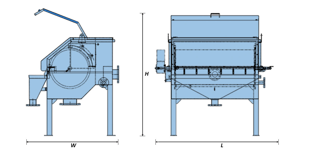 External-fed Rotary Drum Screen Drawing